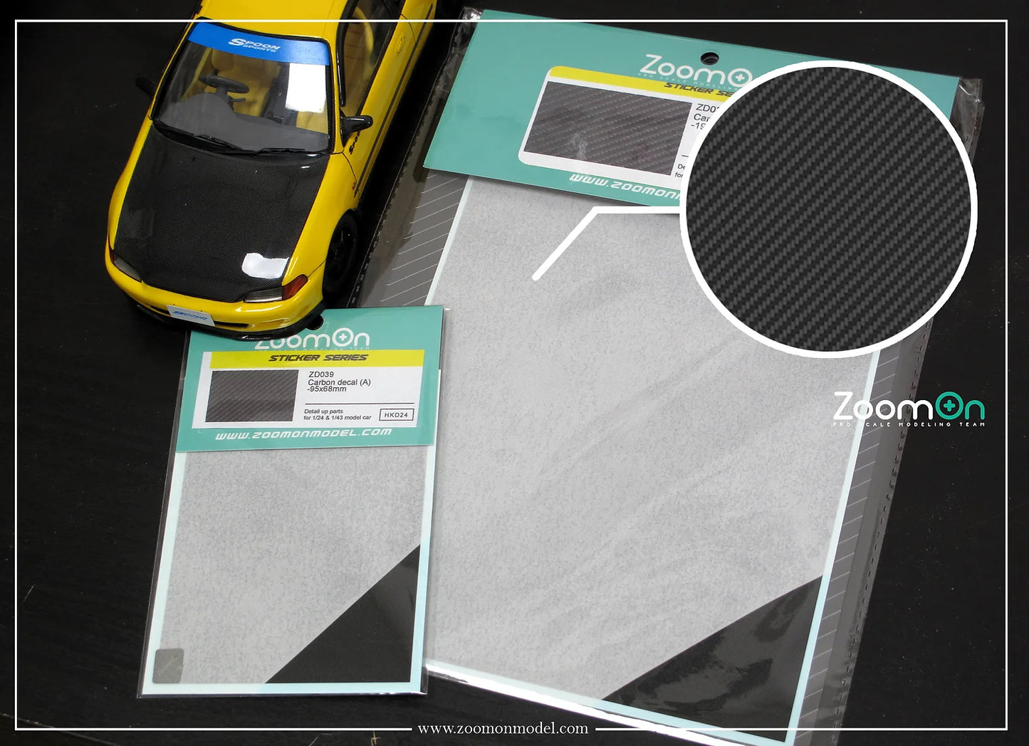 Carbon fiber decal (Large) -Twill weave