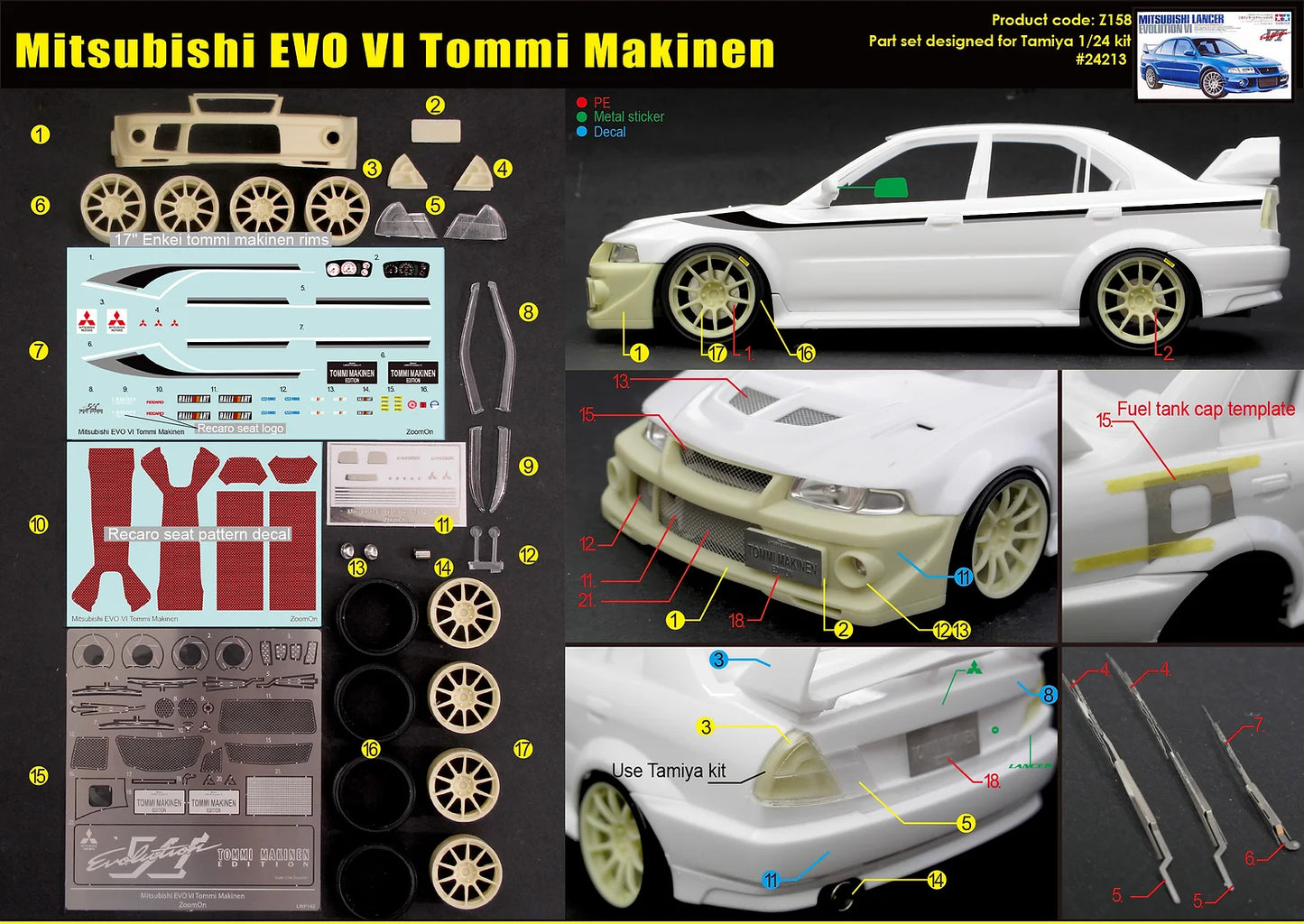 1/24 Mitsubishi EVO VI Tommi Makinen Transkit