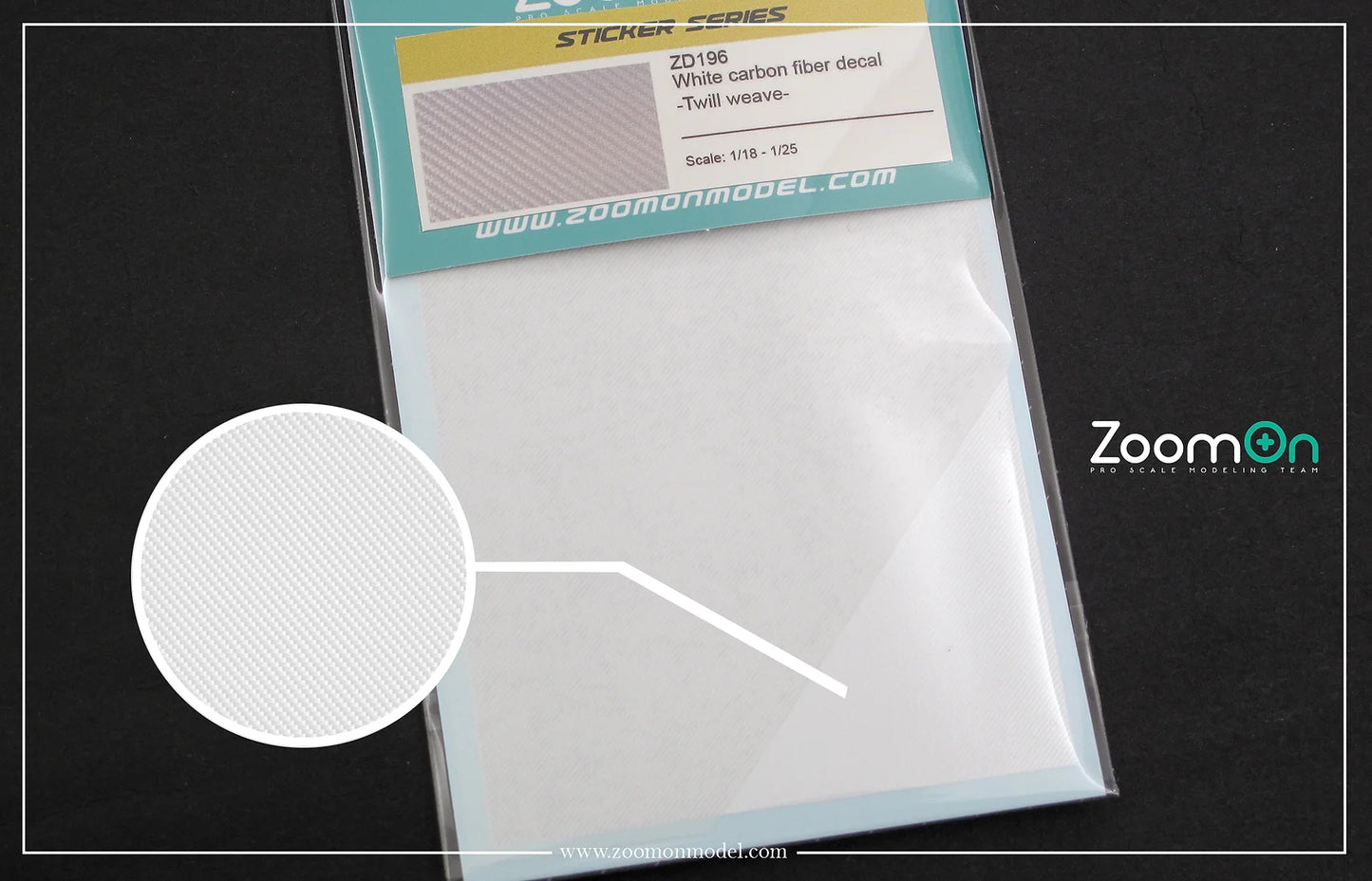 1/24 White carbon fiber decal -Twill weave