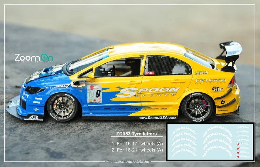 Tyre marking Decal set A 18"-21"
