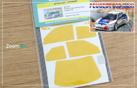 1/24 Peugeot 306 window and light painting masks