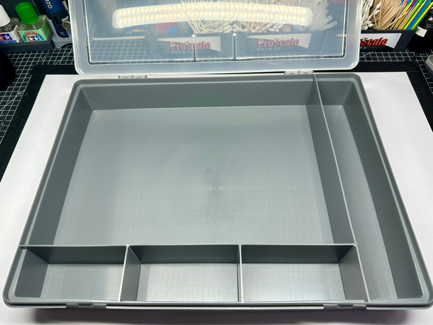 5 Division Plastic A4 Organiser Box, Grey/Clear PLEASE READ THE PRODUCT DESCRIPTION BELOW