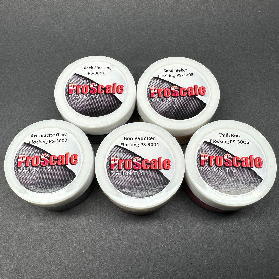 Grey Flocking Powder Flocking Set 1 - Black, Anthracite Grey, Sand Beige, Bordeaux Red and ...